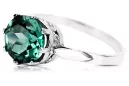 Vintage Handwerk Ring Smaragd Sterling Silber 925 vrc366s